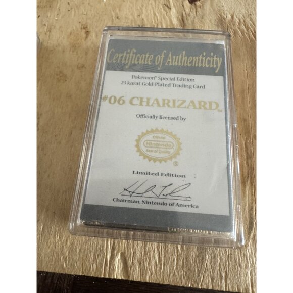 23K Gold-Plated Mewtwo & Charizard Pokémon Promo Cards Limited Edition Set Used - Picture 5 of 9